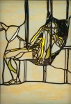 stained glass panel entitled cruising in a sling